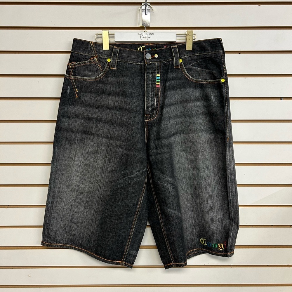 Coogi Men's Vintage Embroidered 5 Pocket Denim Shorts Size 40 Bright‎ Colors